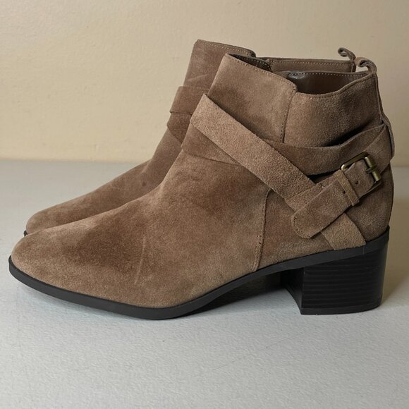 Anne Klein Javen Suede Leather Booties Size 9.5 - Picture 2 of 15